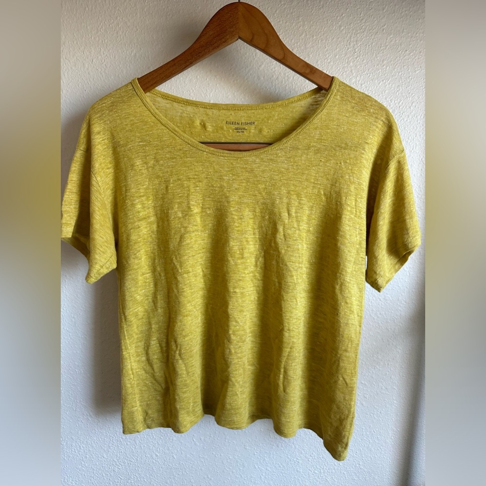 Eileen Fisher Yellow Linen T-shirt